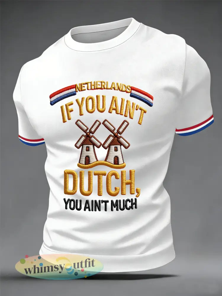Nederland Proud Print Casual T-shirt voor heren - Wit / S