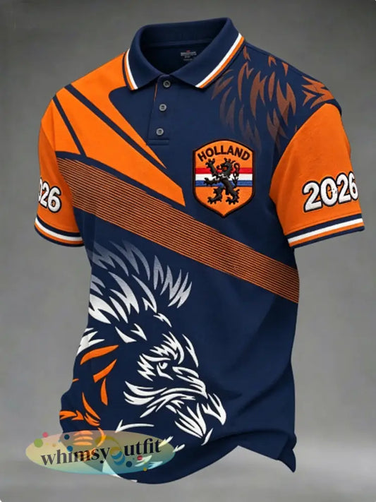 Nederlands voetbalshirt 2026 poloshirt voor heren - Sinaasappel / S