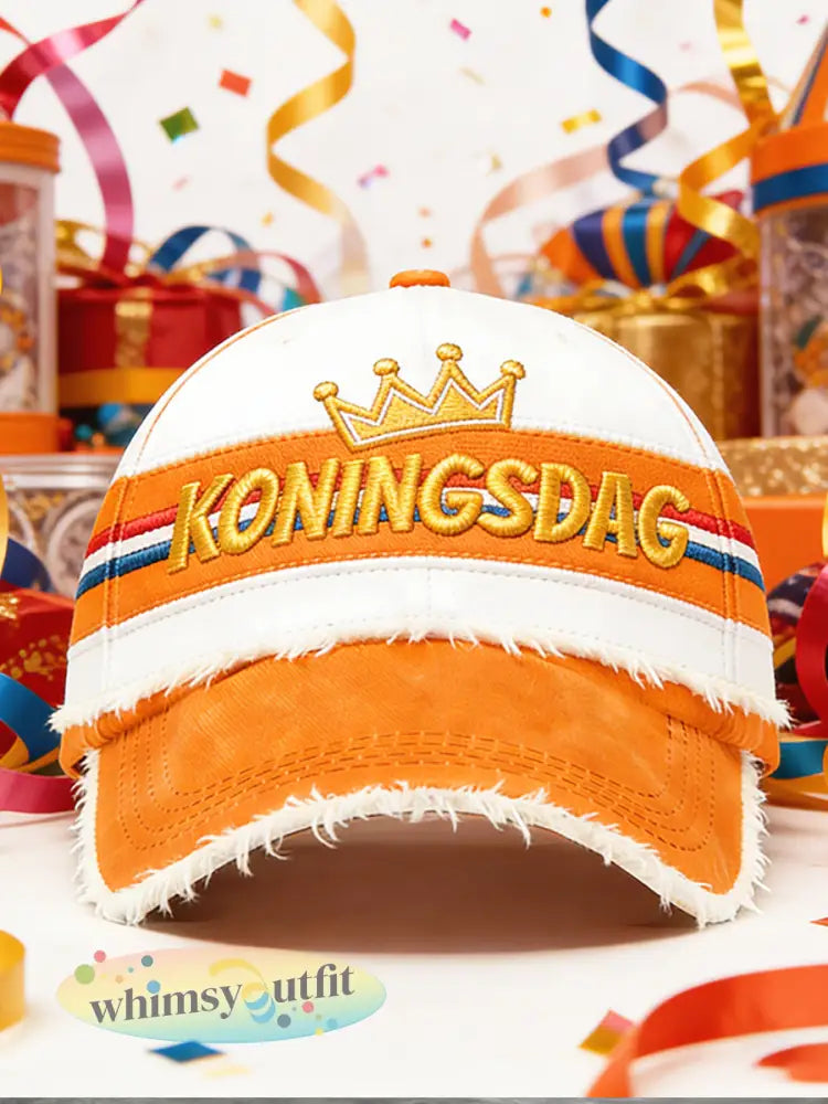 Nederlandse Koningsdag 3D-geprinte casual hoed - Sinaasappel / 58CM