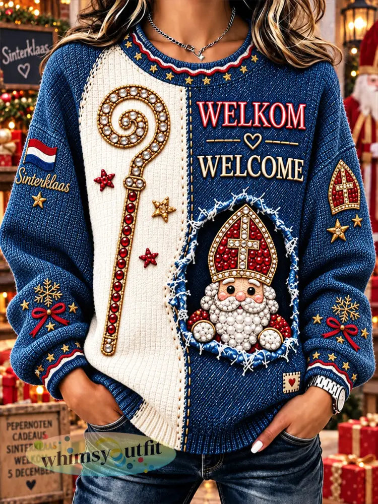 Nederlandse sweatshirt met patchwork-print voor dames - Veelkleurig / S