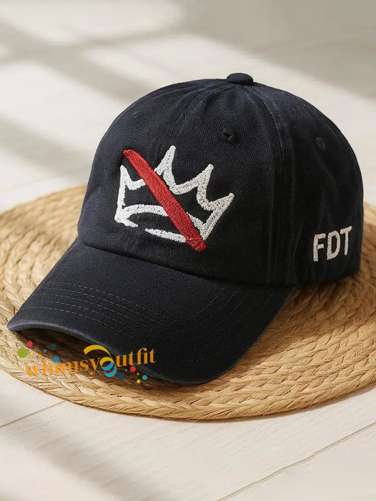 No Kings Printed Casual Unisex Hat Black / ONE