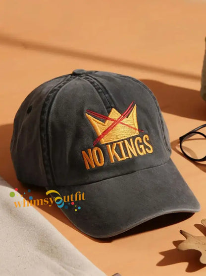 No Kings Printed Casual Unisex Hat Black / ONE
