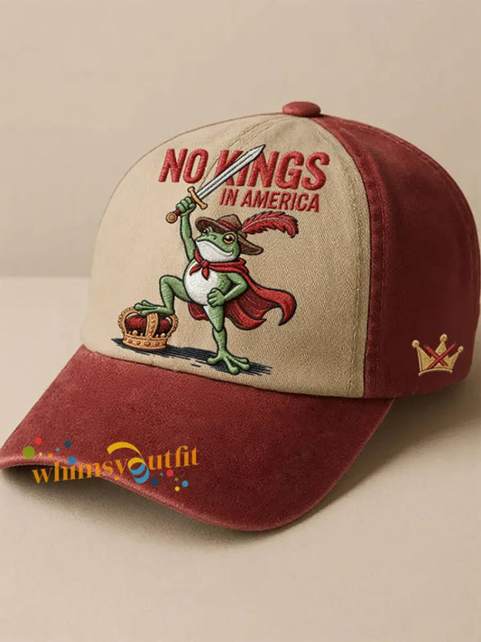 No Kings Printed Casual Unisex Hat Red / ONE
