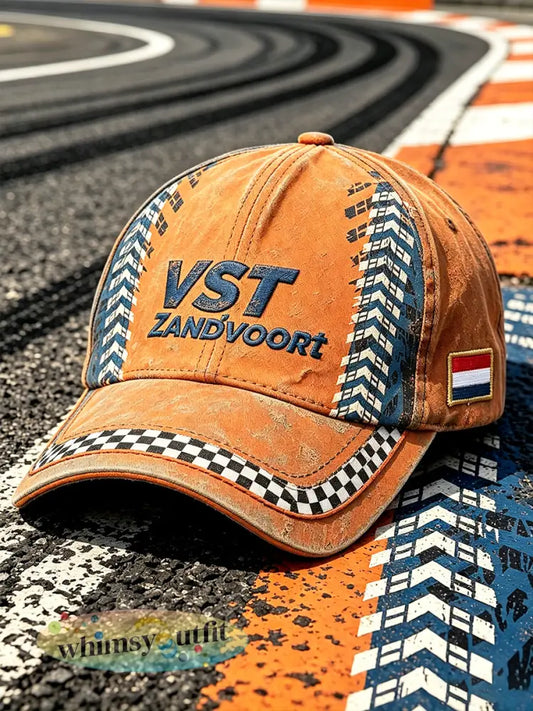 Orange Dutch Racing Zandvoort-Casual hoed met print - Sinaasappel / 58CM
