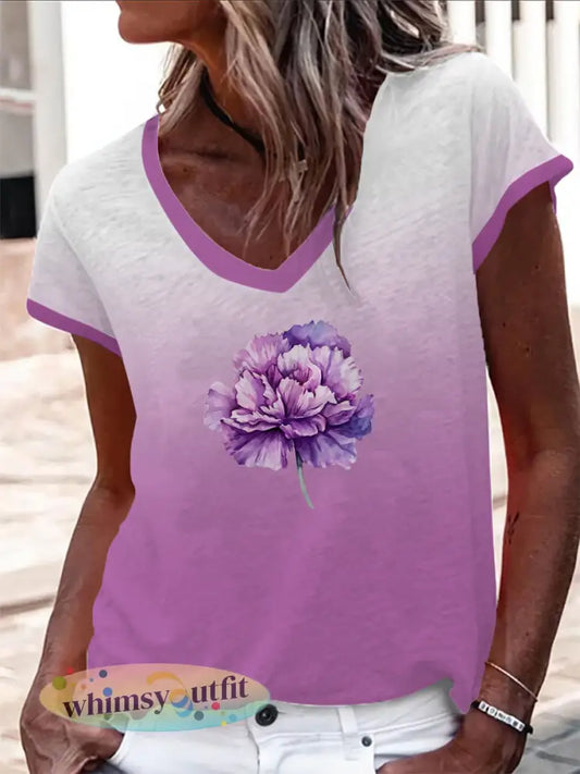 Paarse Carnation T-shirt voor dames - Purper / S