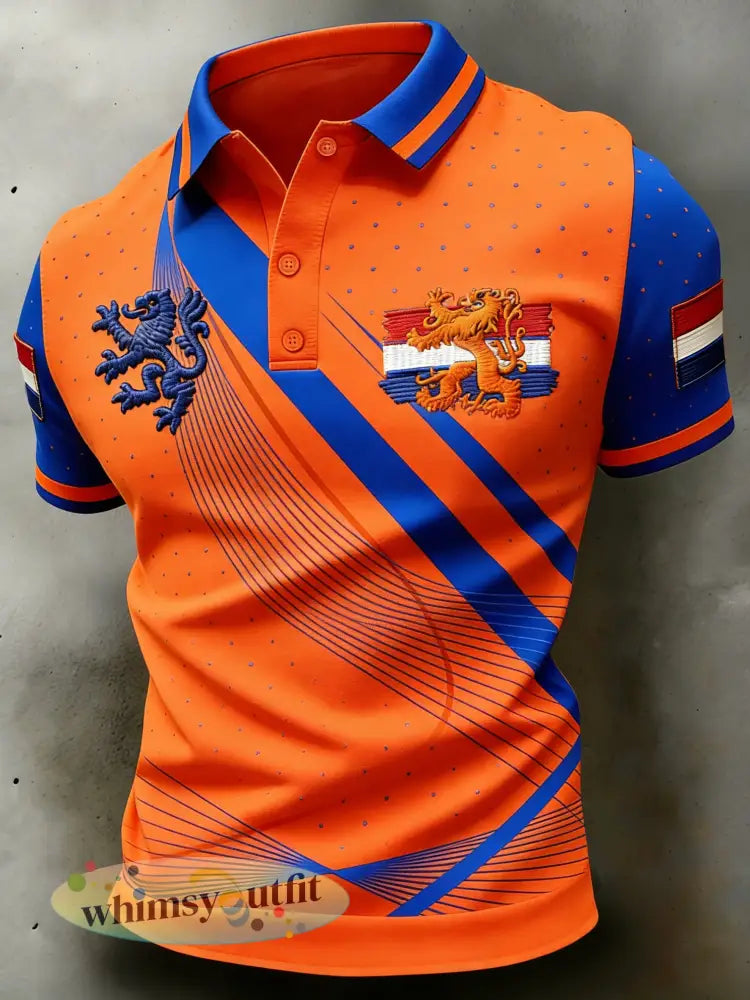 Poloshirt met koningsdagprint voor heren - A / S