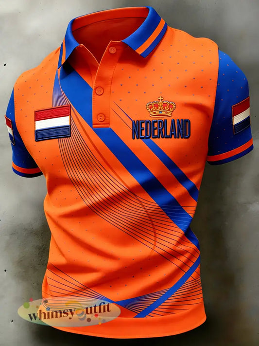 Poloshirt met koningsdagprint voor heren - A / S