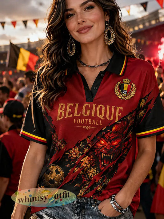 Poloshirt met korte mouwen en voetbalprint - A / S