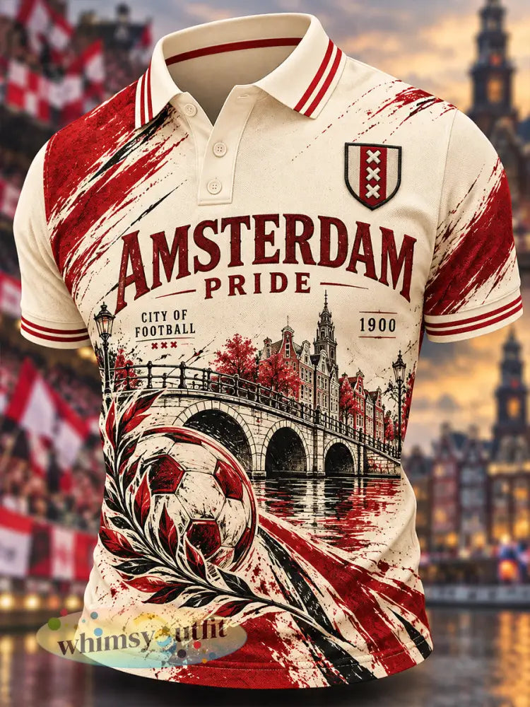 Poloshirt met korte mouwen voor heren met prints geïnspireerd op urban voetbal - A / S