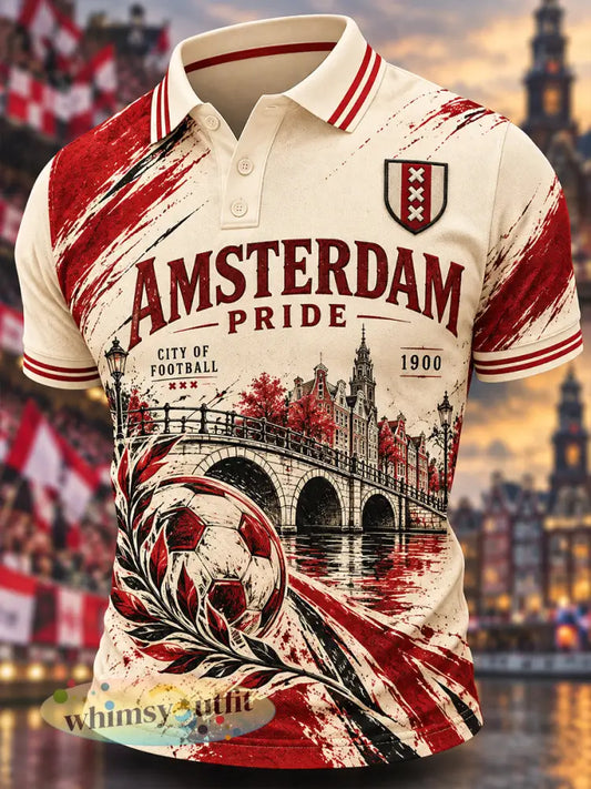 Poloshirt met korte mouwen voor heren met prints geïnspireerd op urban voetbal - A / S