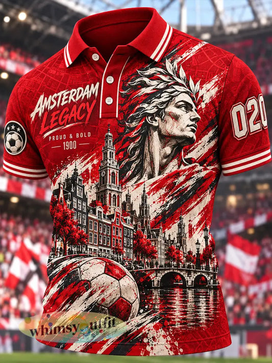 Poloshirt met korte mouwen voor heren met prints geïnspireerd op urban voetbal - A / S