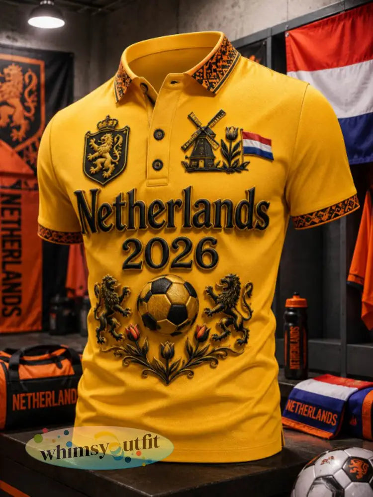 Poloshirt voor heren - Sinaasappel / S