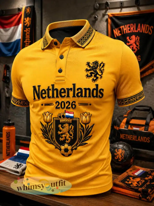 Poloshirt voor heren - Sinaasappel / S