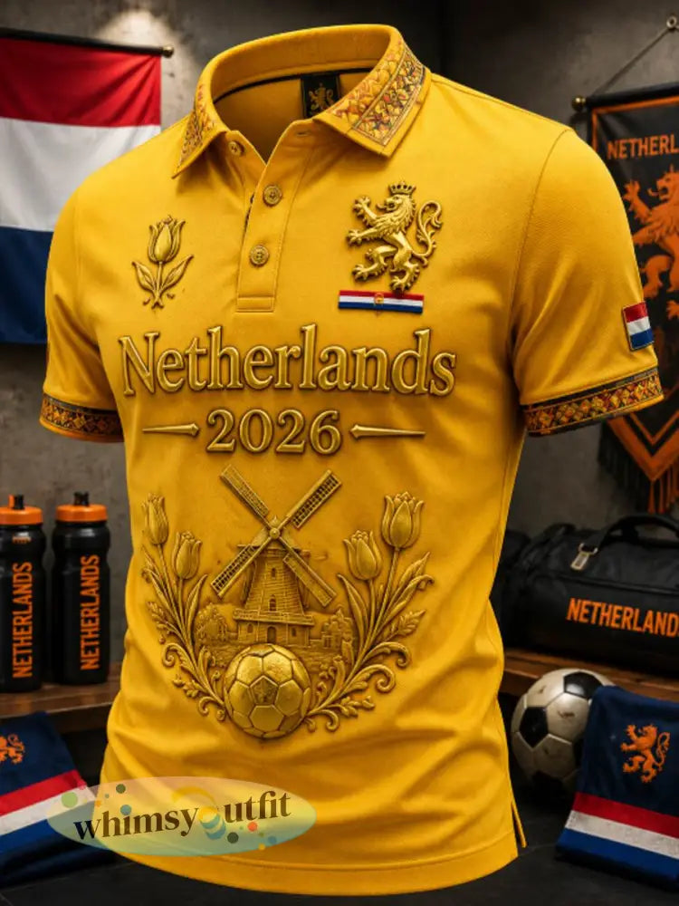 Poloshirt voor heren - Sinaasappel / S