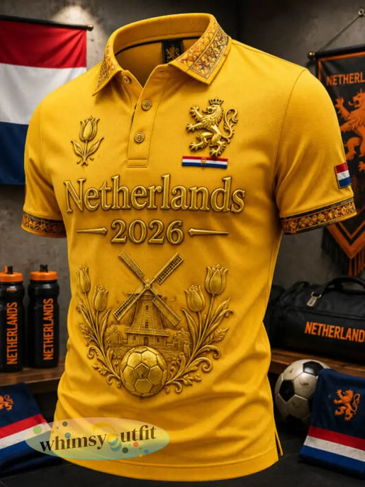 Poloshirt voor heren - Sinaasappel / S