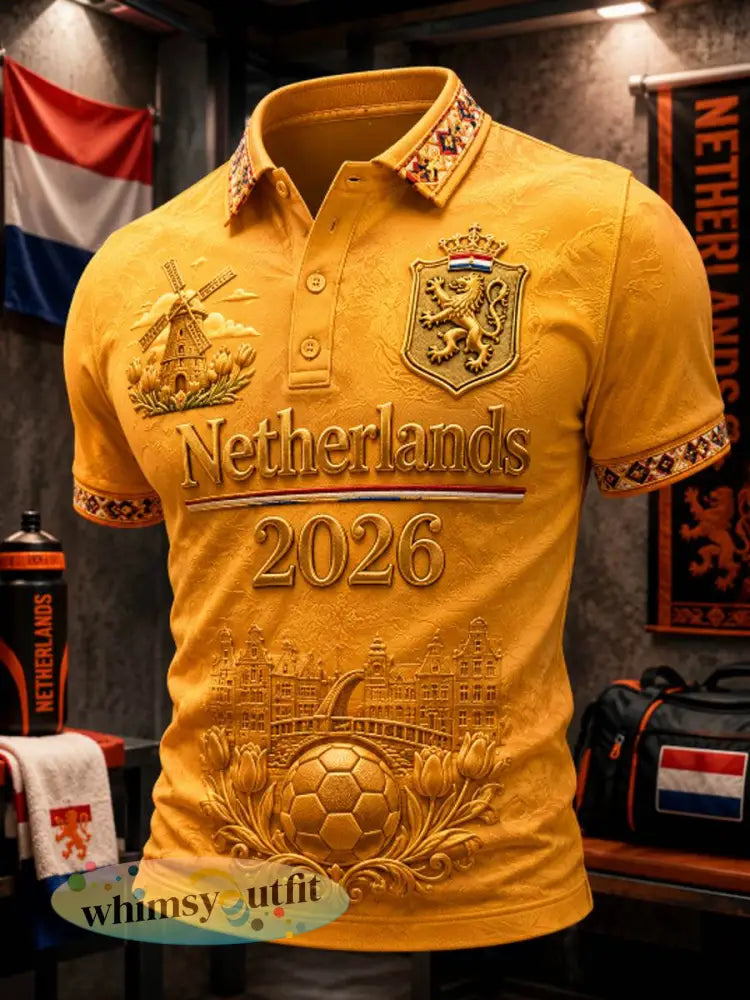 Poloshirt voor heren - Sinaasappel / S