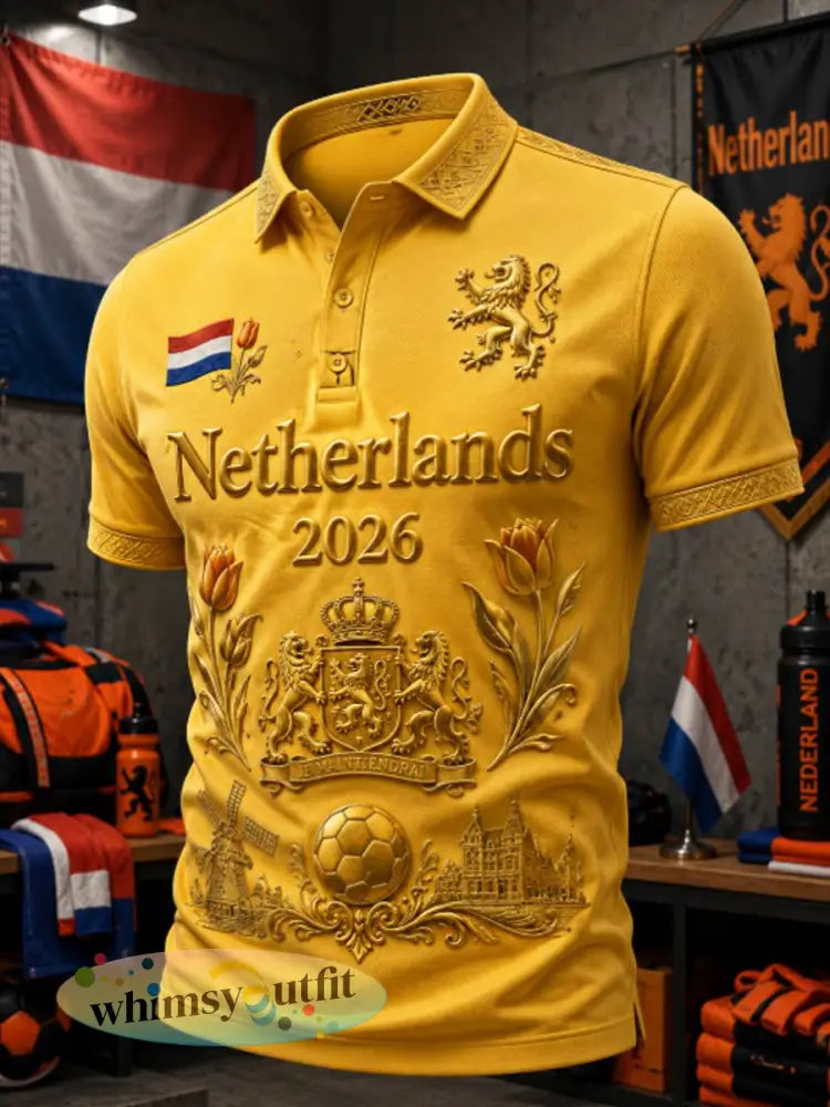 Poloshirt voor heren - Sinaasappel / S