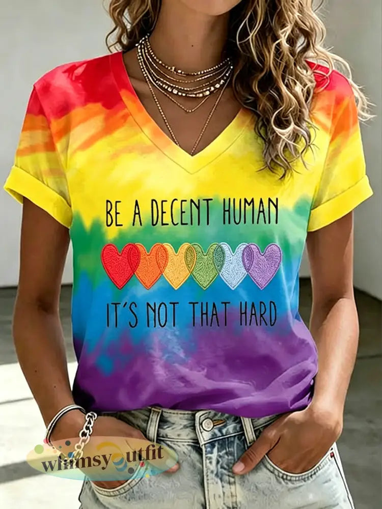 Pride-maand voor dames BEN EEN DEKENDE MENS HET IS GEEN HARD T-shirt met korte mouwen - als foto / S