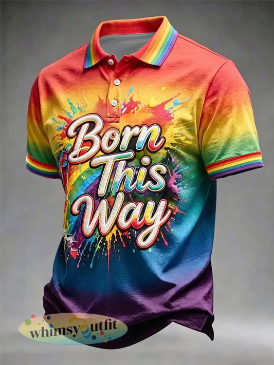 Pride-maand voor heren ’Born This Way’ met korte mouwen - als foto / S