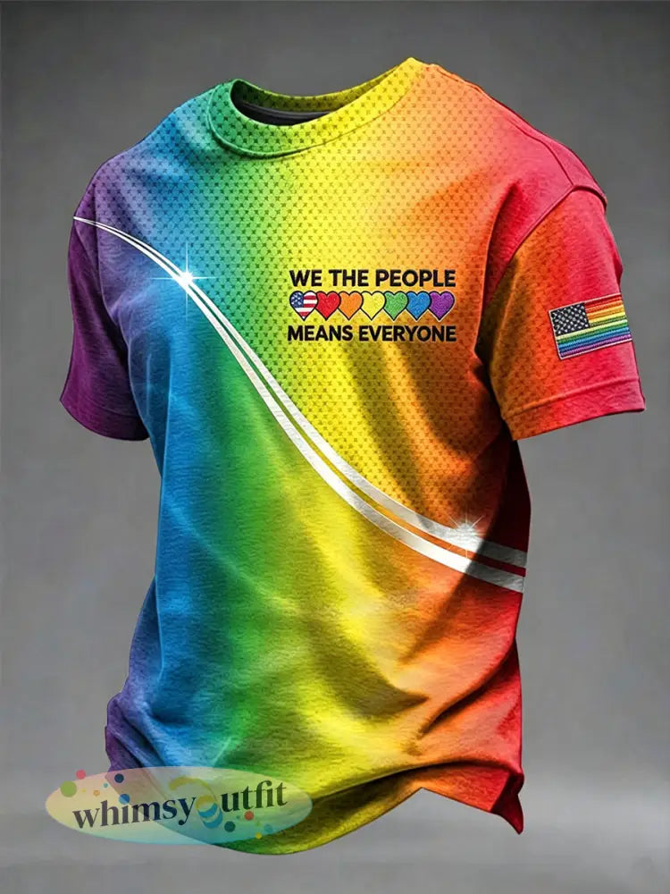 Pride-maand voor heren ’Wij The People Means Everyone’ T-shirt met korte mouwen - als foto / S