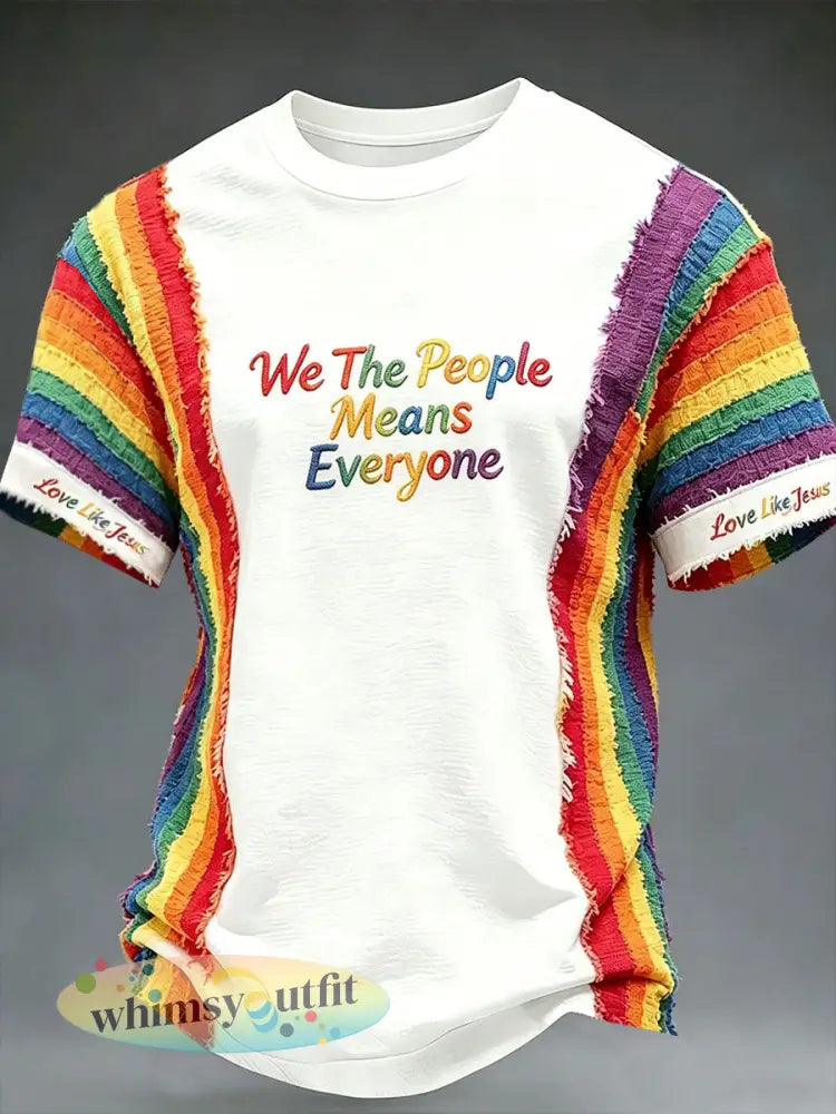 Pride-maand voor heren ’Wij The People Means Everyone’ T-shirt met korte mouwen - Wit / S