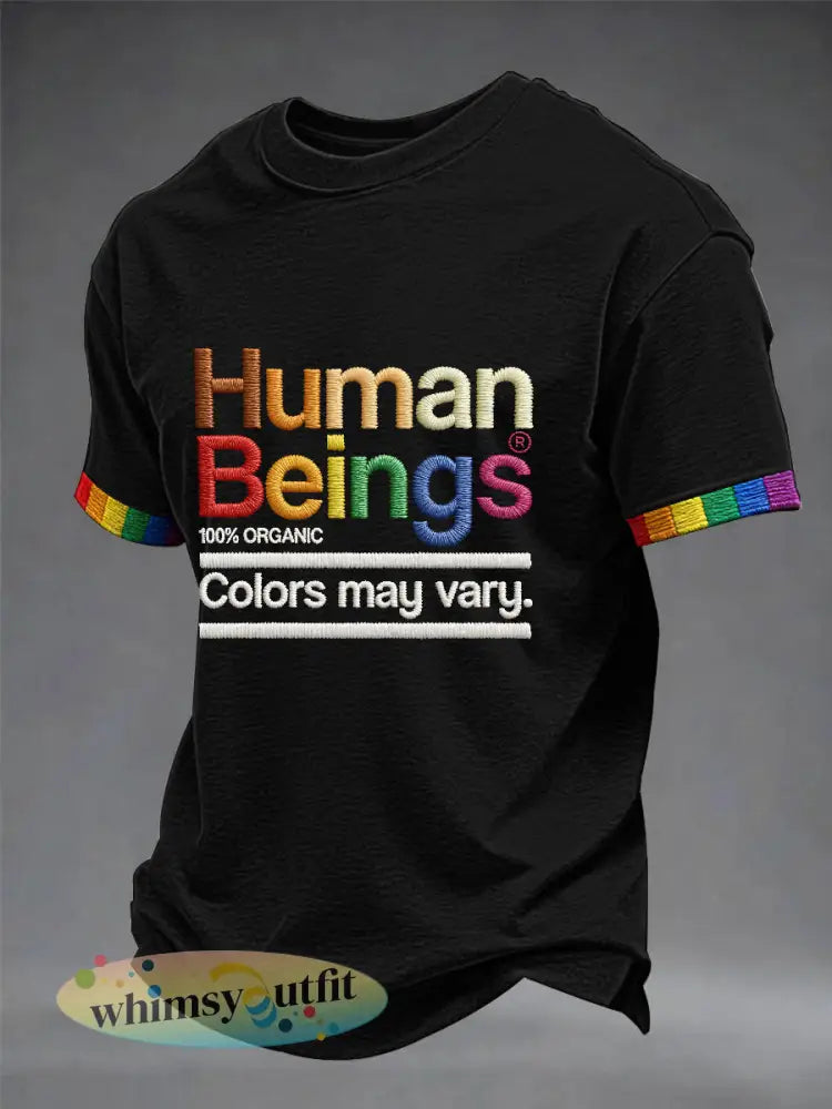 Pride-maand voor mannen Mensenwezens 100% organische kleuren kunnen Varieer T-shirt met korte mouwen - Zwart / S
