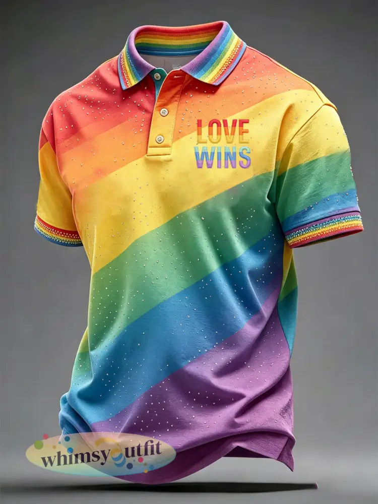Pride Month Love heren wint casual top met print - als foto / S