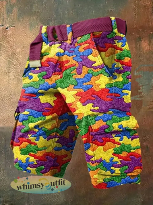 Pride Month Regenboogkunst shorts voor heren - als foto / S