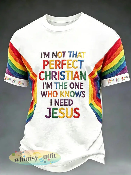 Pride Month voor heren ’Love is Love’ T-shirt met korte mouwen - Wit / S