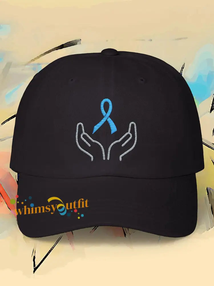 Prostate cancer blue ribbon neutral hats Black / ONE