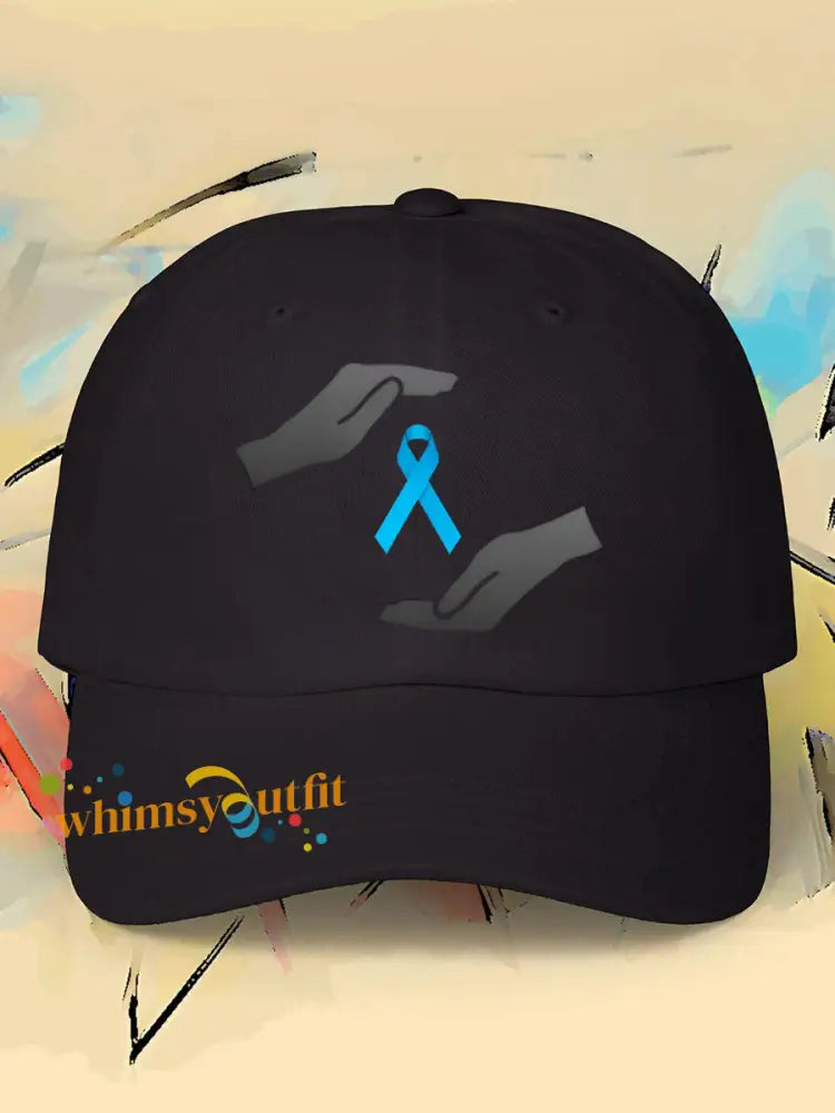 Prostate cancer blue ribbon neutral hats Black / ONE
