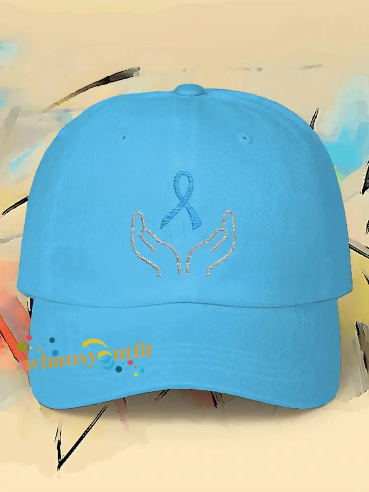 Prostate cancer blue ribbon neutral hats Sky Blue / ONE