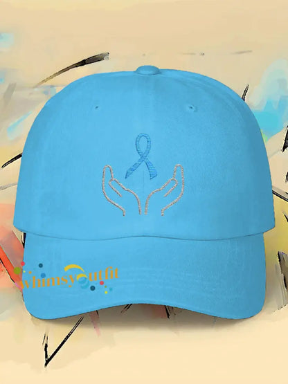 Prostate cancer blue ribbon neutral hats Sky Blue / ONE