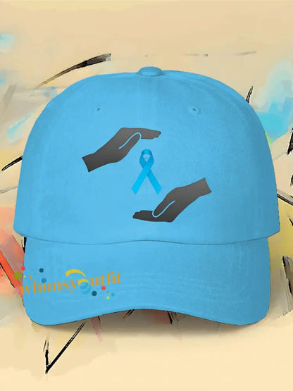 Prostate cancer blue ribbon neutral hats Sky Blue / ONE