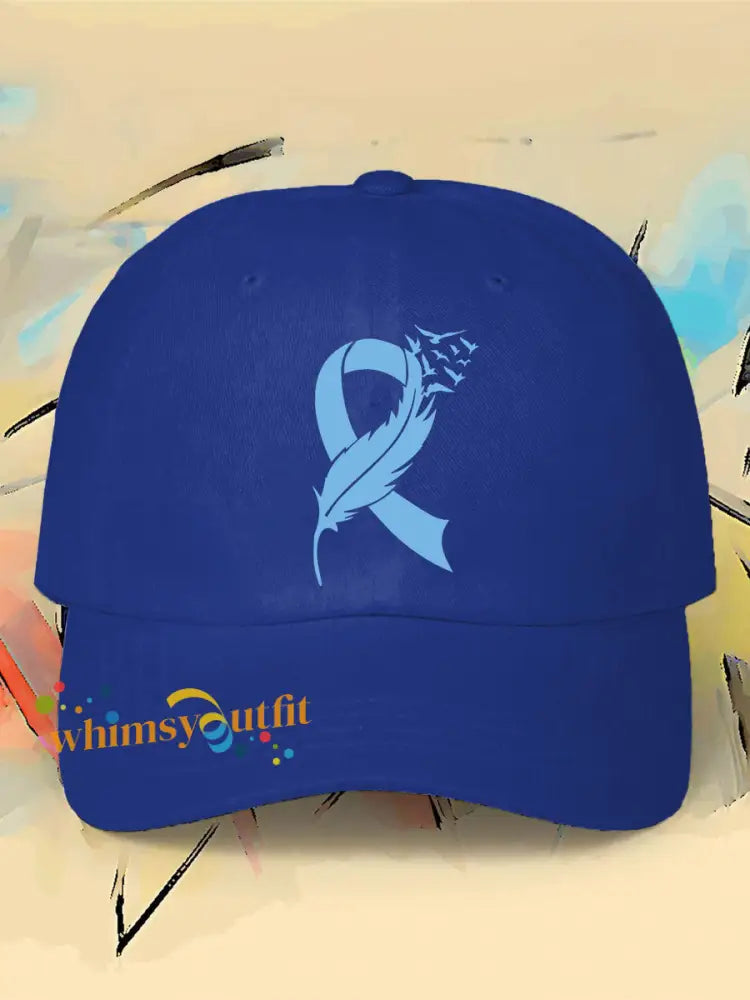 prostate cancer feathers blue ribbon neutral hats Royal Blue / ONE