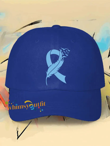 prostate cancer feathers blue ribbon neutral hats Royal Blue / ONE