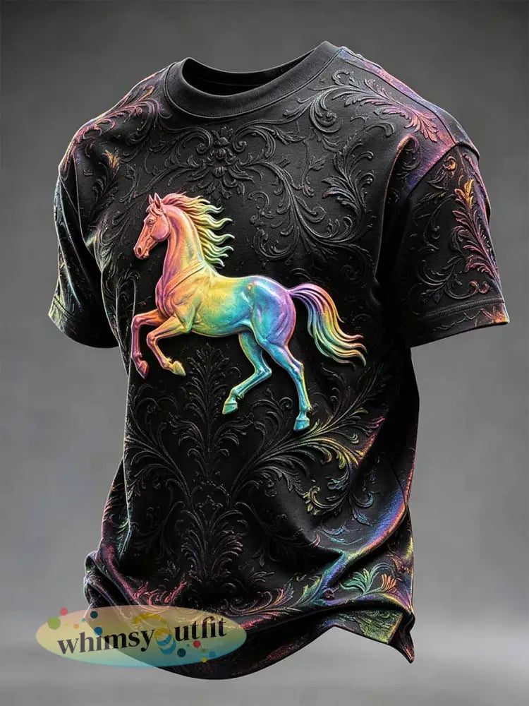 Regenbooggraffitiprintt-shirt voor heren - als foto / S