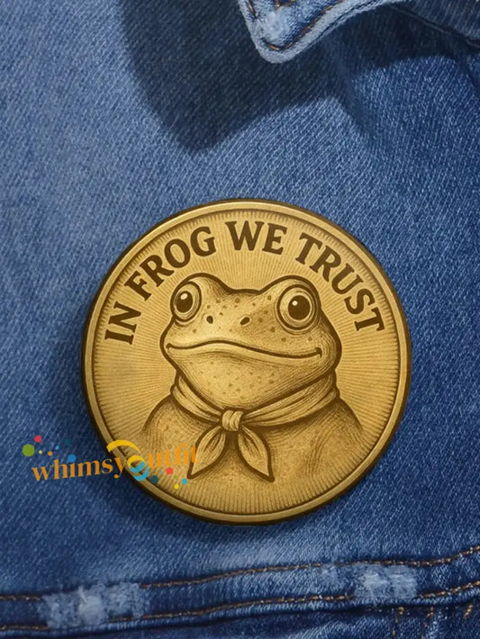 Resist Frog Funny In Frog We Trust Print Broochs As picture / ONE