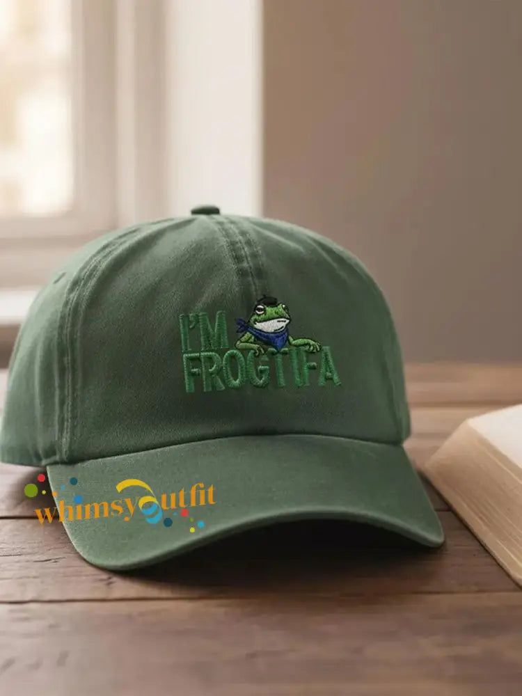 Resist Frog Printed Casual Unisex Hat Green / ONE