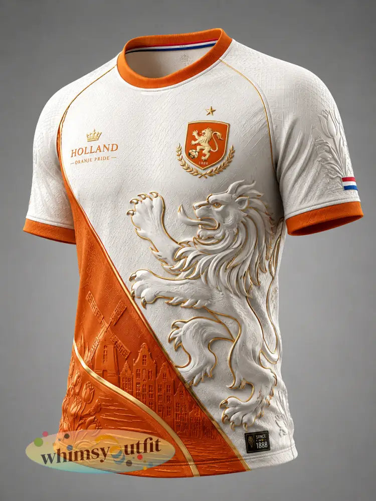 Retro 2026 Nederland Voetbal Leeuwen Casual T-shirt - Wit / S