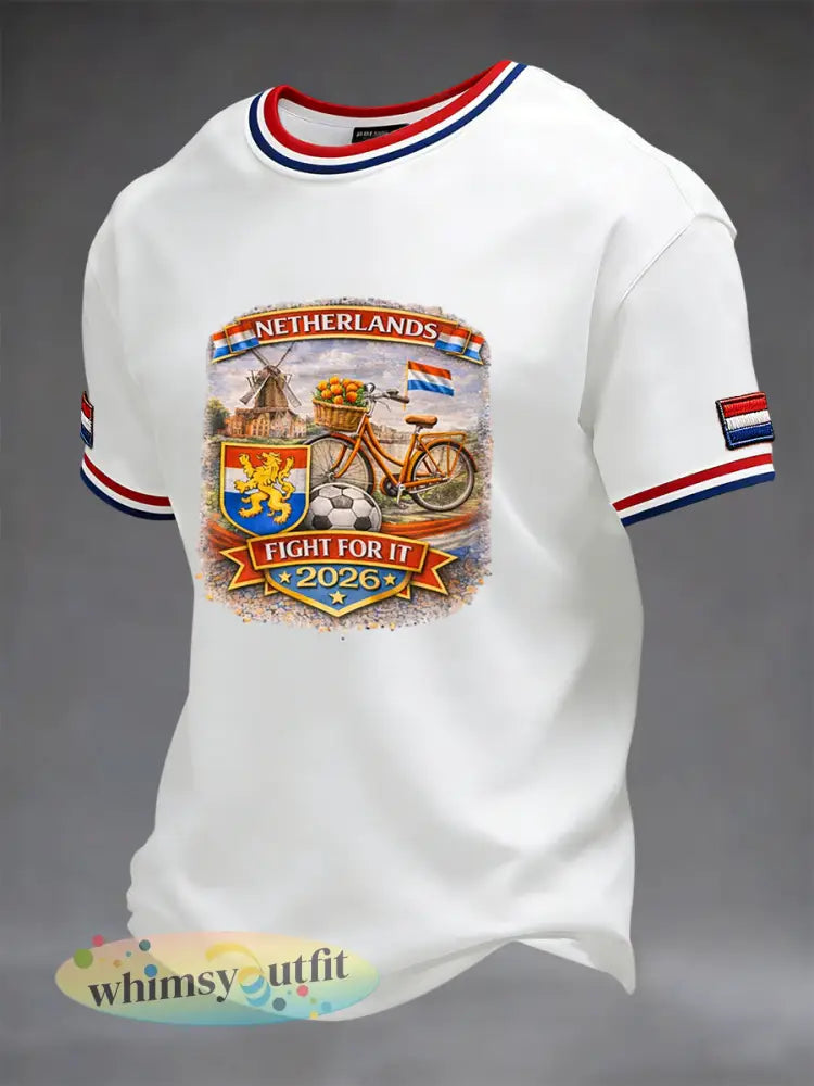Retro 2026 Nederland Voetbal Wedstrijd Casual T-shirt - Wit / S