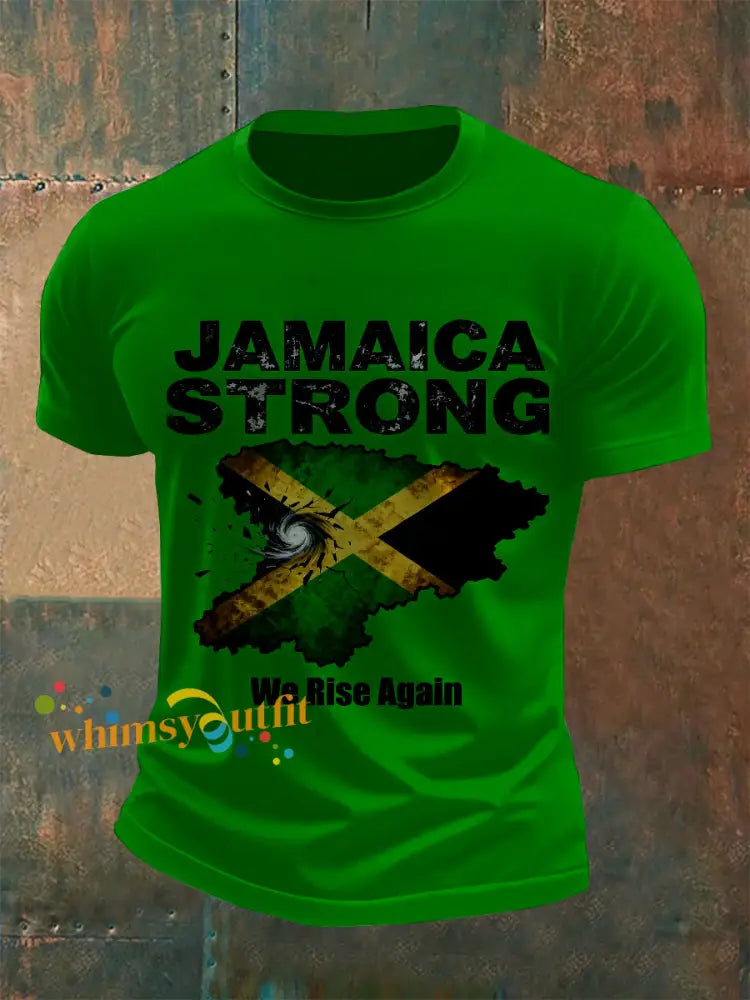 Retro Jamaican Hurricane Melissa Print Casual T-Shirt As picture / S