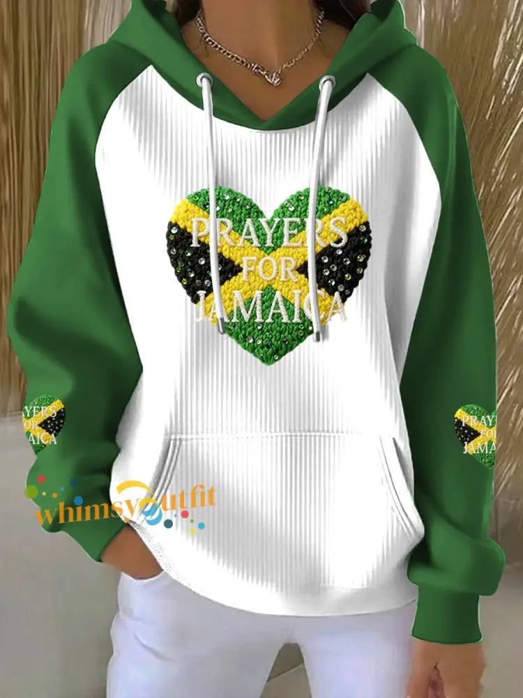 Retro Jamaican Prayer Casual Hoodie Multicolour / S