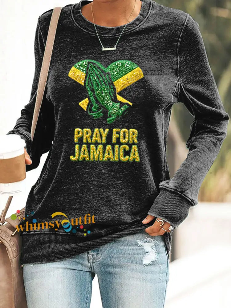 Retro Jamaican Prayer Casual T-Shirt Green / S