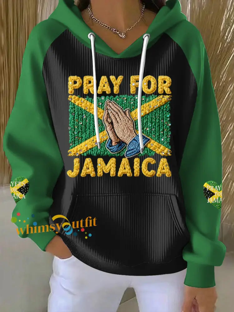 Retro Jamaican Prayer Hurricane Casual Hoodie Multicolour / S