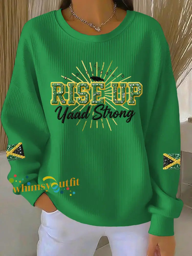 Retro Jamaican Spirit Oversized Sweatshirt Green / S