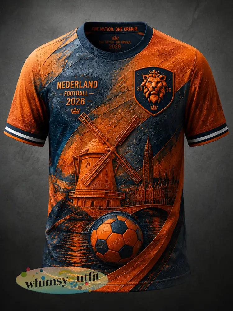 Retro Nederlands voetbalfan casual T-shirt - als foto / S