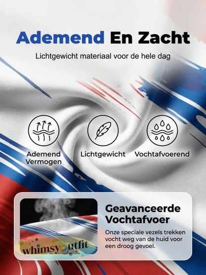 Retro Nederlandse Koningsdag Vlag Streep Casual Poloshirt