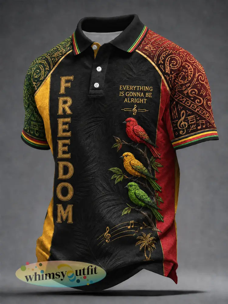 Retro Reggae-stijl casual poloshirt - als foto / S