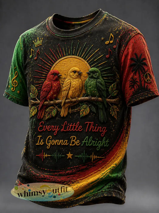 Retro Reggae T-shirt met kleurovergang - als foto / S